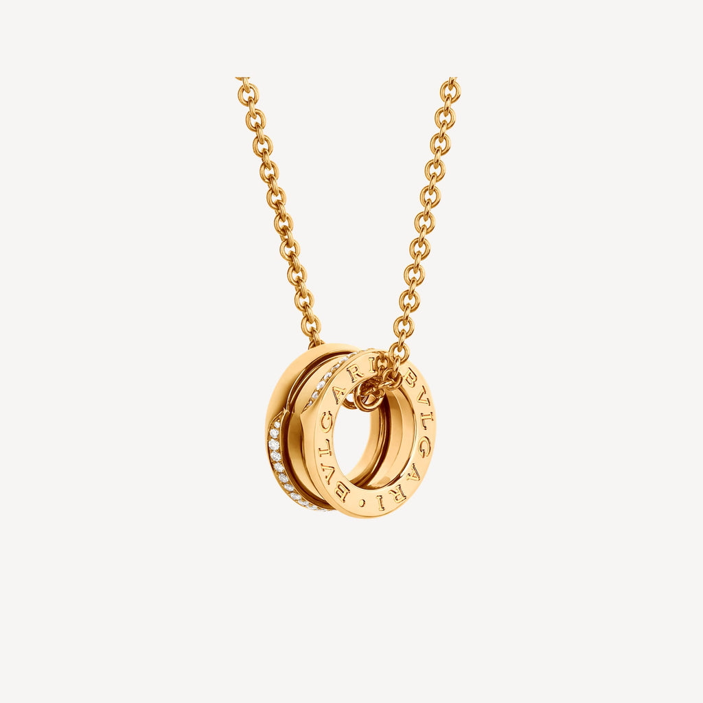 B.zero1 Demi-Pave Diamonds 18K Gold Necklace