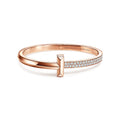 T1 Wide Diamond Hinged 18K Gold Bracelet