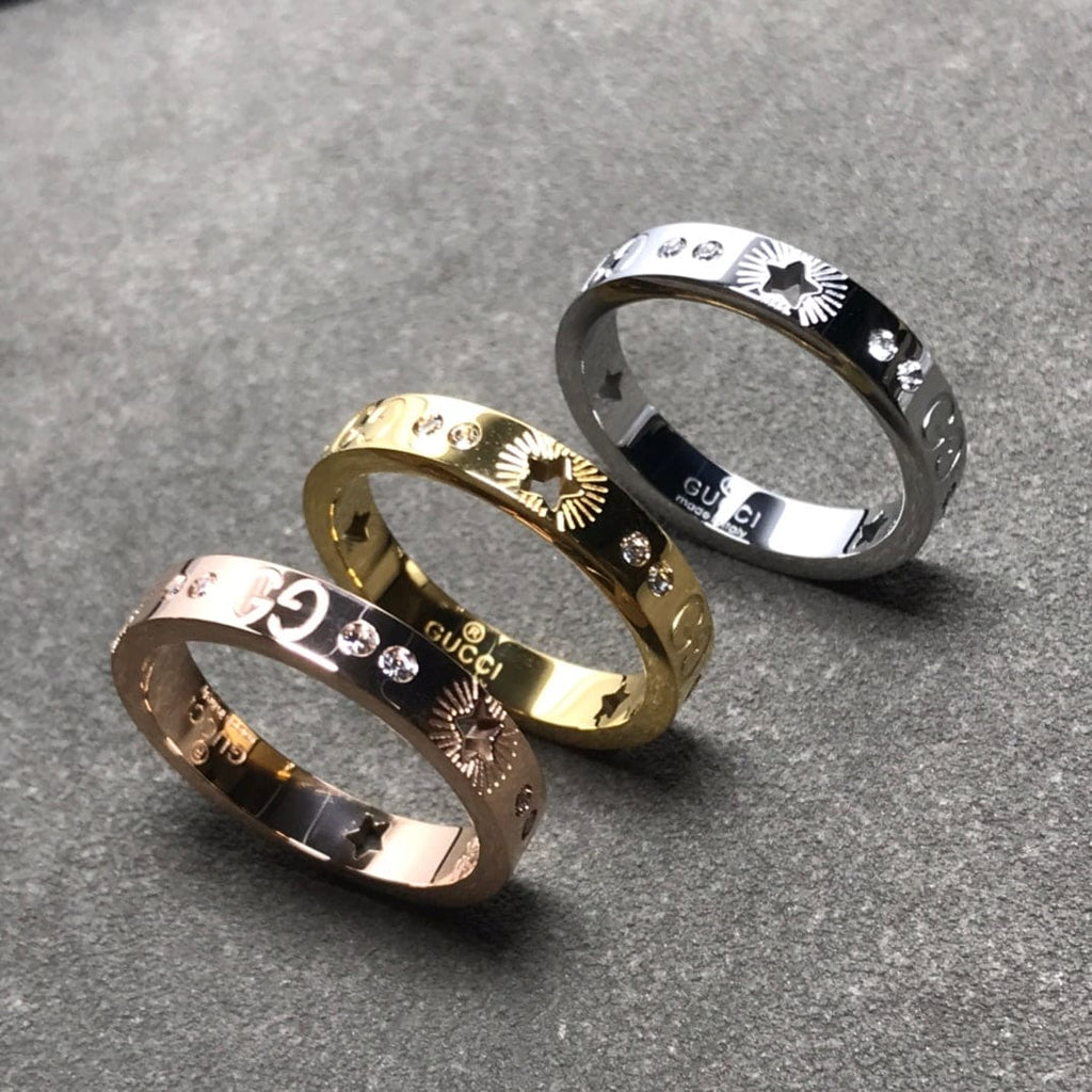 Gucci Double Icon Diamonds 18K White Gold Ring