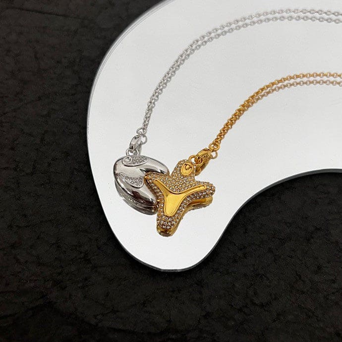 Dior Homme x Kenny Scharf Crystal Pendant 18K Gold Necklace