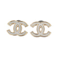 Chanel Black & White 18K Gold Earrings