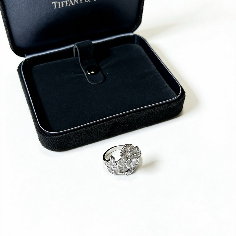 Tiffany Flower Diamond 18K Gold Ring
