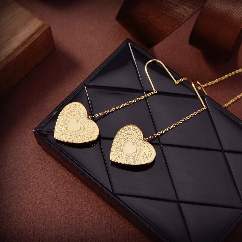 Valentino Red Heart 18K Gold Earrings