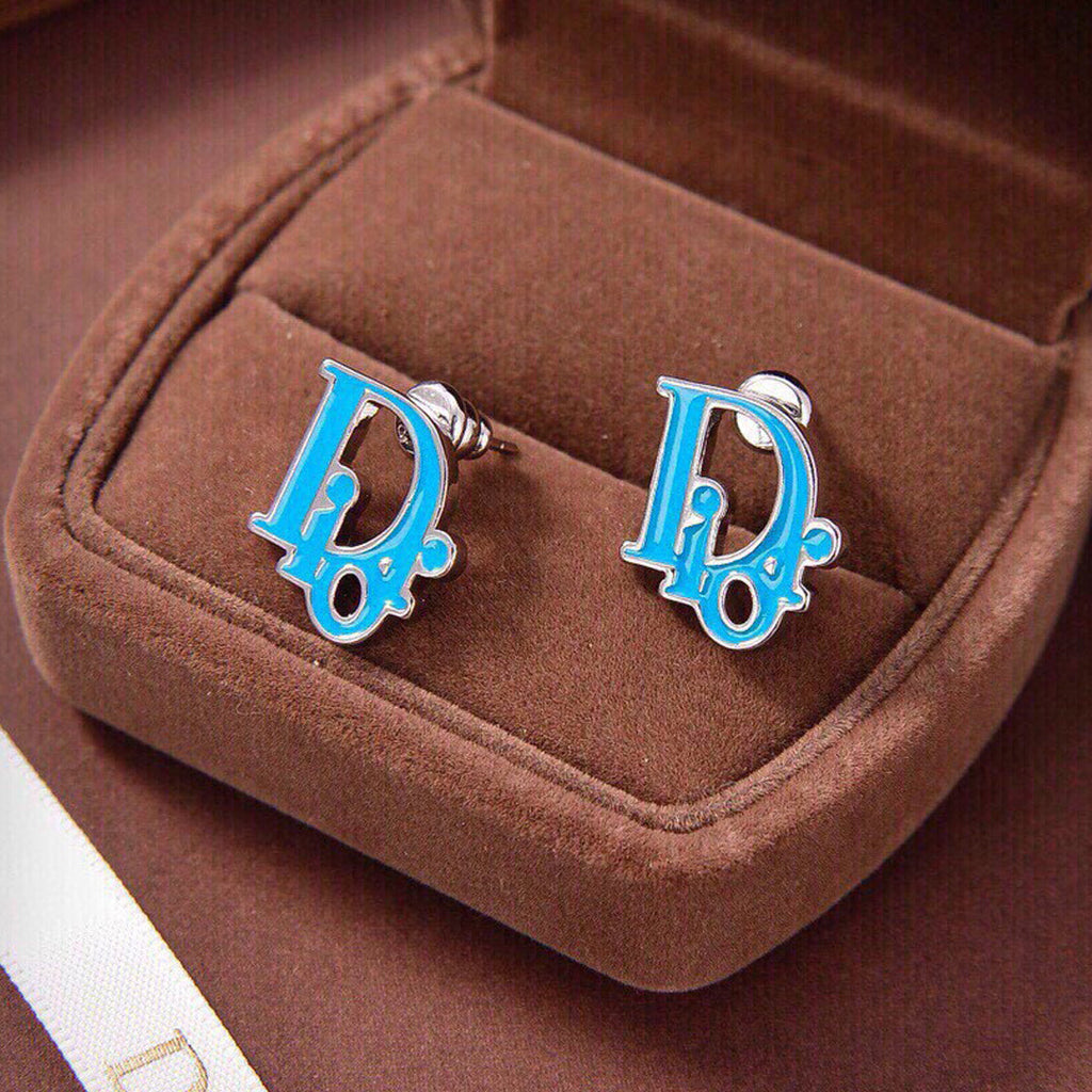 Dior Blue 18K Gold Earrings