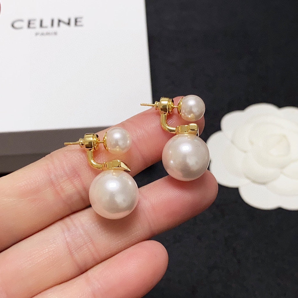 Celine Pearl 18K Gold Earrings